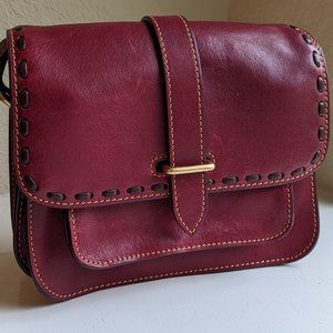 Dooney and Bourke Florentine Leather Binocular Crossbody - Crimson